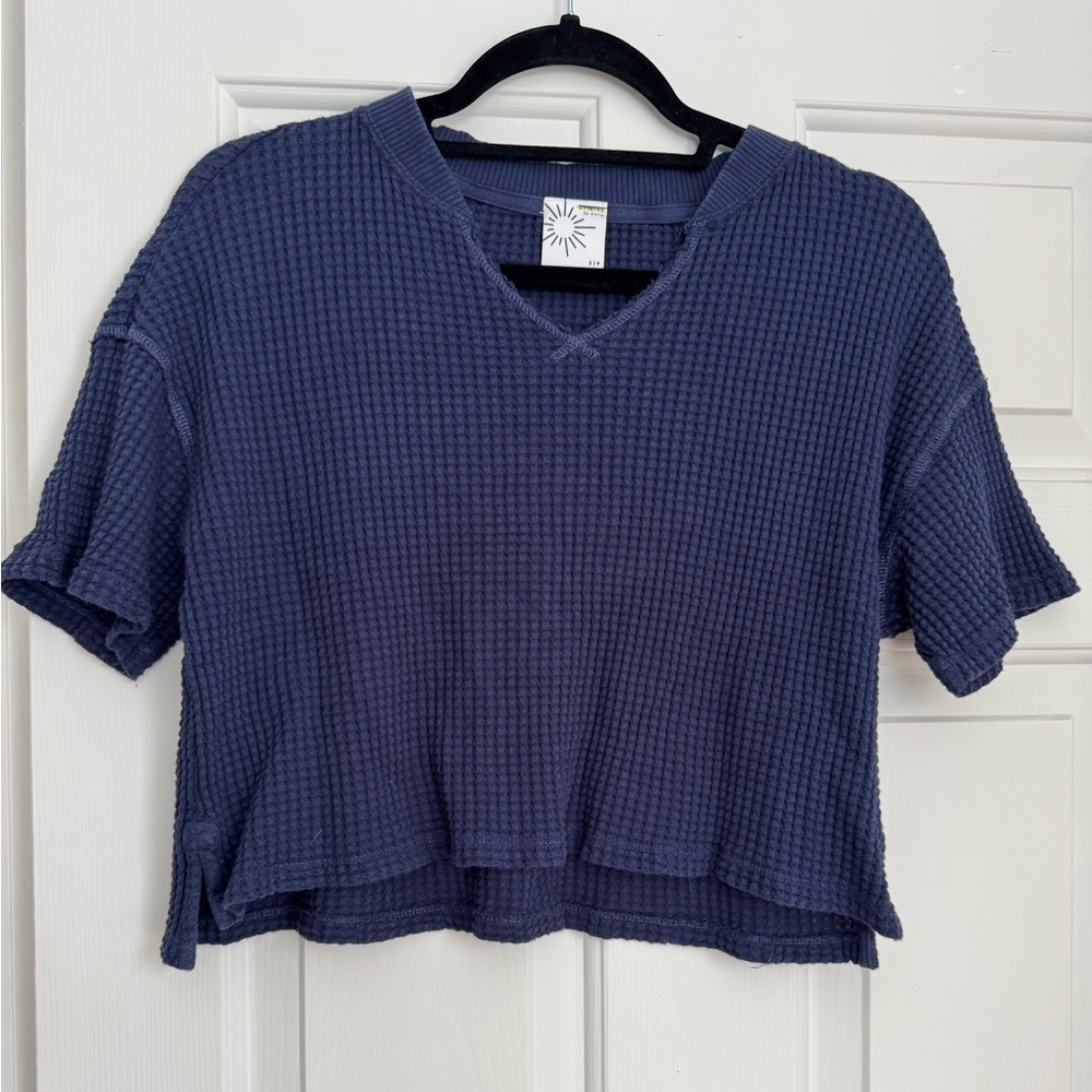 Aerie cropped waffle tee